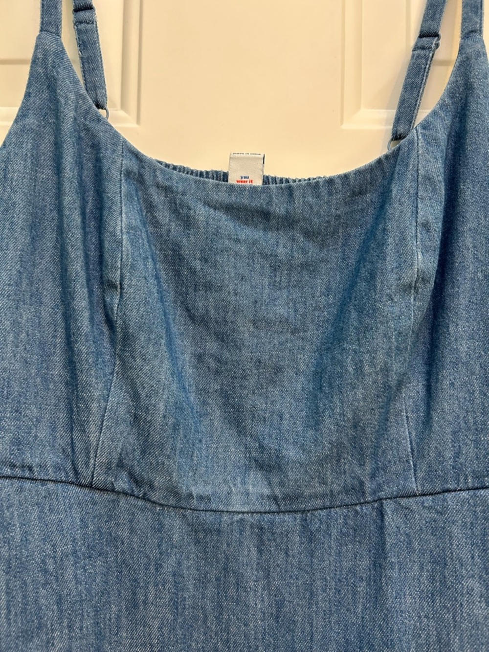 Old Navy Blue Denim Mini Slip Dress SP - Picture 2 of 9